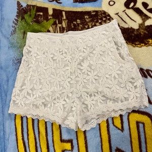 White Lace Shorts